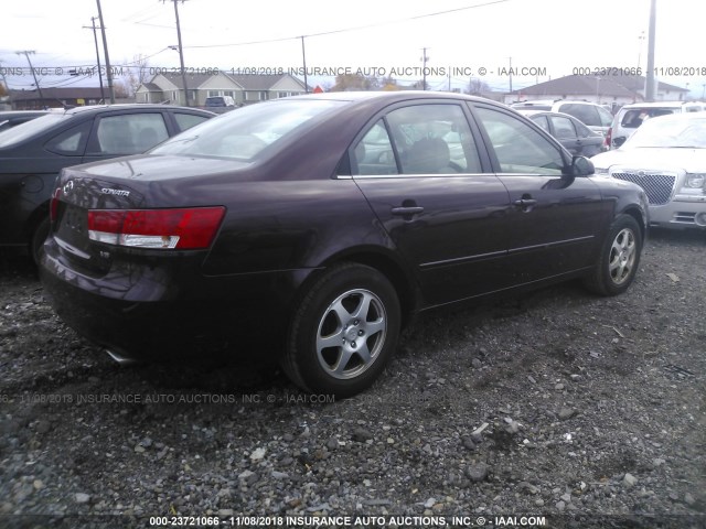 5NPEU46F56H088018 - 2006 HYUNDAI SONATA GLS/LX PURPLE photo 4