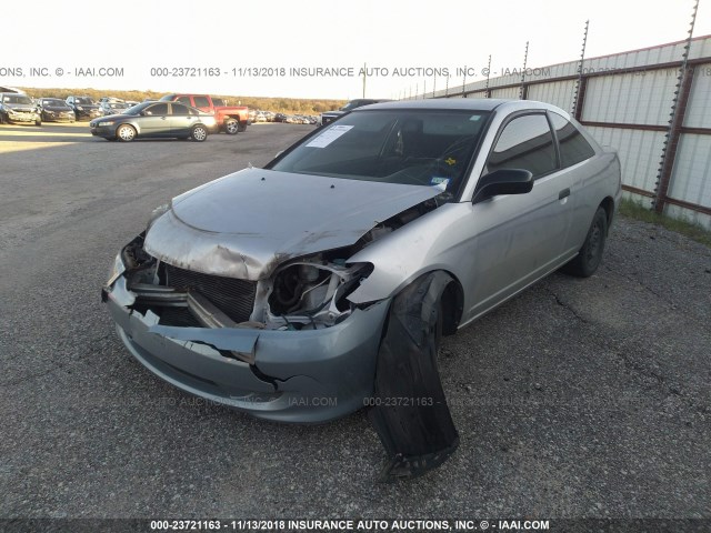 1HGEM22154L040673 - 2004 HONDA CIVIC DX VP SILVER photo 2