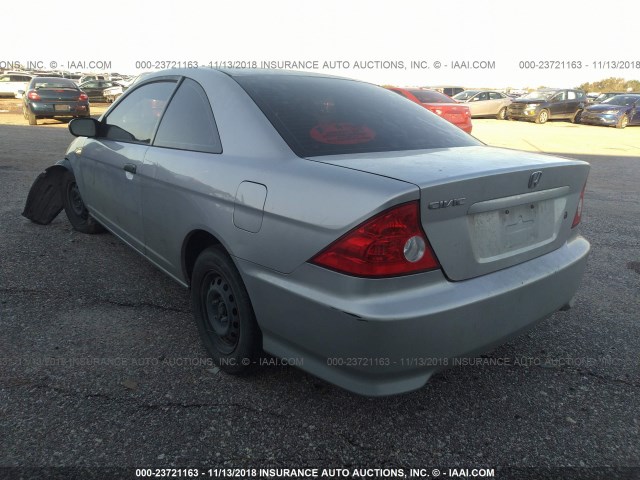 1HGEM22154L040673 - 2004 HONDA CIVIC DX VP SILVER photo 3