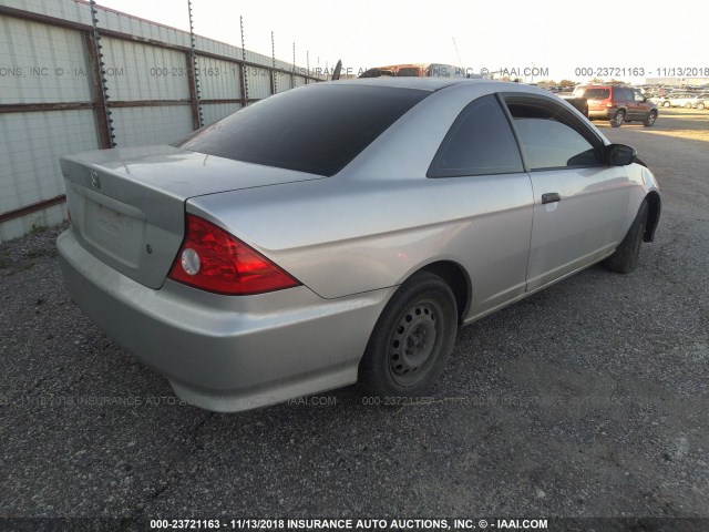 1HGEM22154L040673 - 2004 HONDA CIVIC DX VP SILVER photo 4