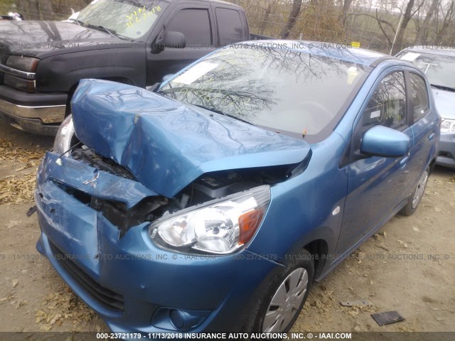 ML32A3HJ2FH060301 - 2015 MITSUBISHI MIRAGE DE BLUE photo 2