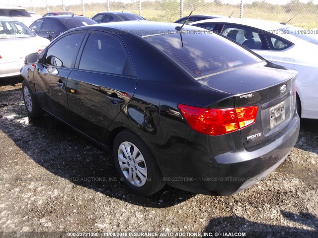 KNAFU4A29D5680735 - 2013 KIA FORTE EX BLACK photo 3