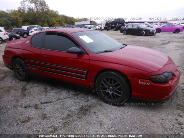 2G1WZ151349389437 - 2004 CHEVROLET MONTE CARLO SS SUPERCHARGED RED photo 1