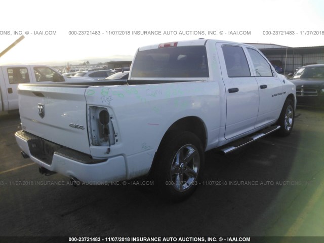 1C6RD7KT0CS319121 - 2012 DODGE RAM 1500 ST WHITE photo 4