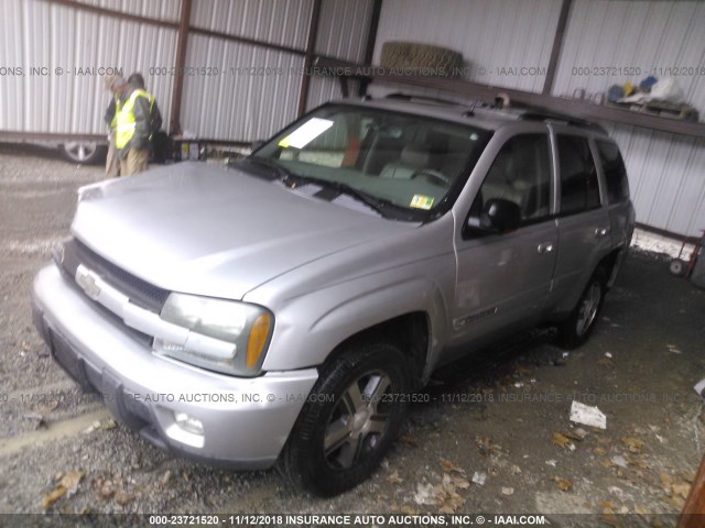 1GNDT13S342449220 - 2004 CHEVROLET TRAILBLAZER LS/LT SILVER photo 2