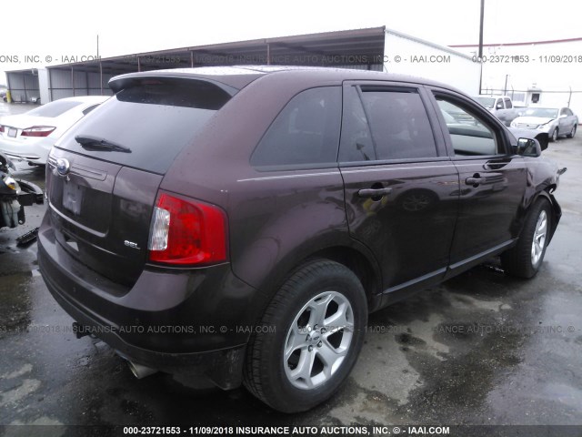 2FMDK3JC5CBA66919 - 2012 FORD EDGE SEL MAROON photo 4