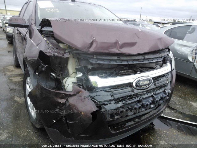 2FMDK3JC5CBA66919 - 2012 FORD EDGE SEL MAROON photo 6