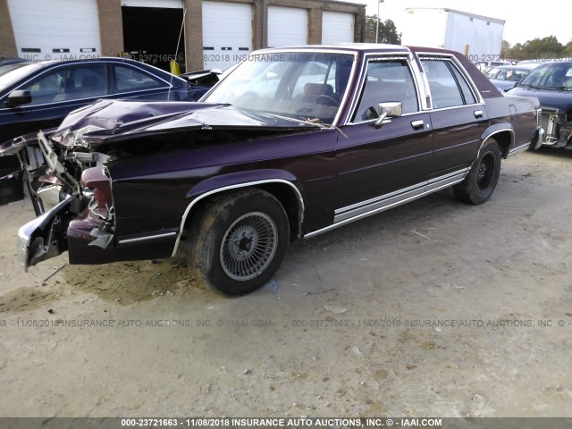 2MEBM74F9HX624671 - 1987 MERCURY GRAND MARQUIS GS MAROON photo 2