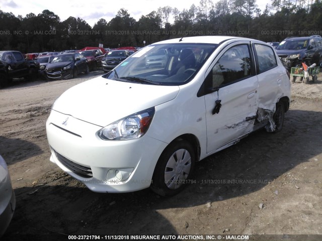 ML32A3HJ4EH024334 - 2014 MITSUBISHI MIRAGE DE WHITE photo 2