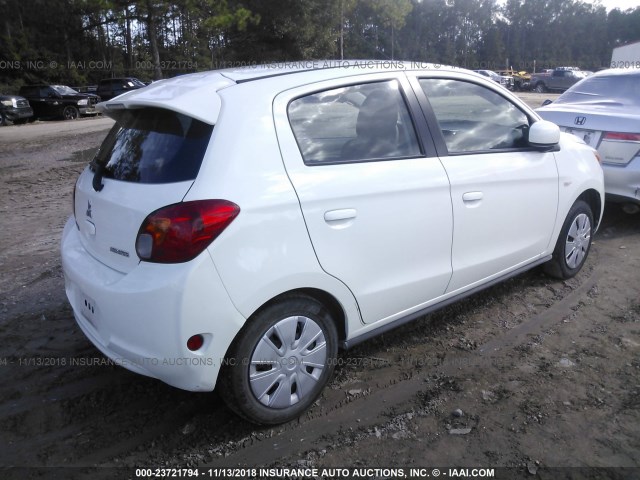 ML32A3HJ4EH024334 - 2014 MITSUBISHI MIRAGE DE WHITE photo 4