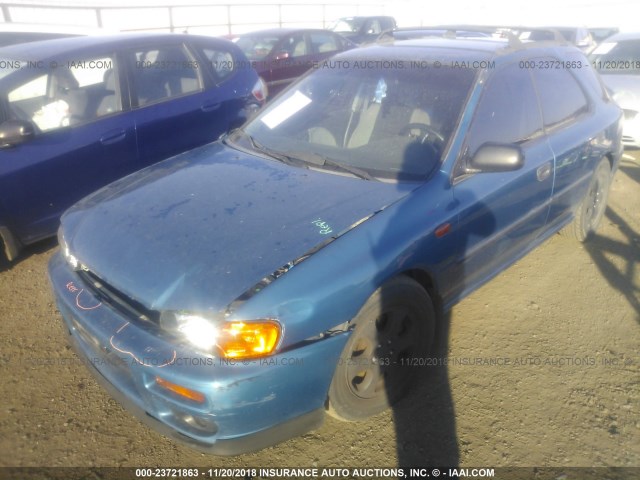 JF1GF4355VG804164 - 1997 SUBARU IMPREZA L BLUE photo 2