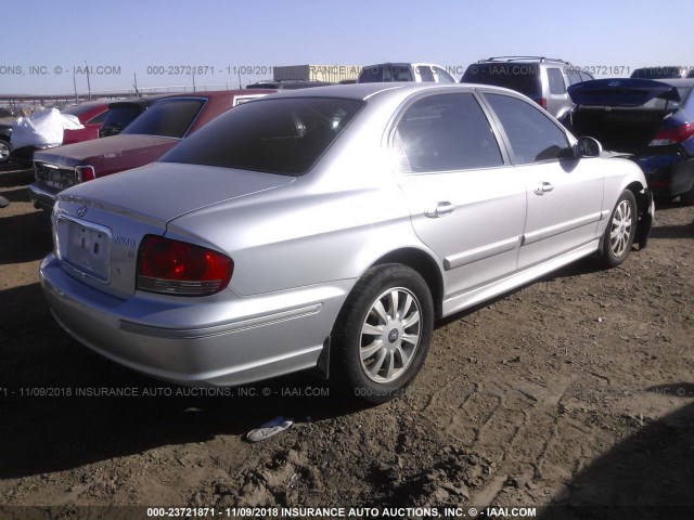 KMHWF35H05A103957 - 2005 HYUNDAI SONATA GLS/LX SILVER photo 4