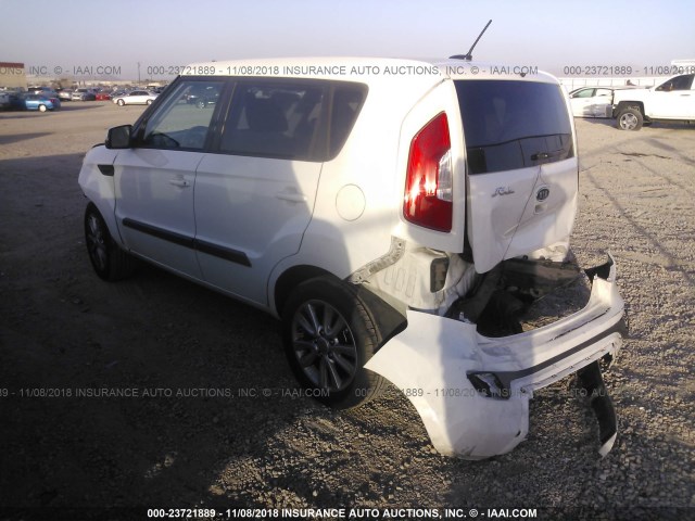 KNDJT2A60C7446445 - 2012 KIA SOUL +/!/SPORT WHITE photo 3