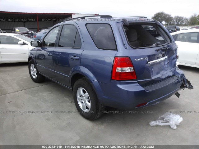 KNDJD735585779404 - 2008 KIA SORENTO EX/LX BLUE photo 3