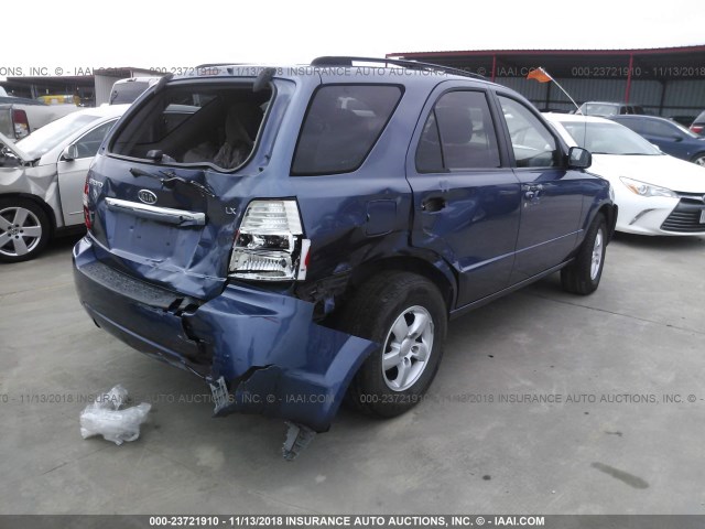 KNDJD735585779404 - 2008 KIA SORENTO EX/LX BLUE photo 4