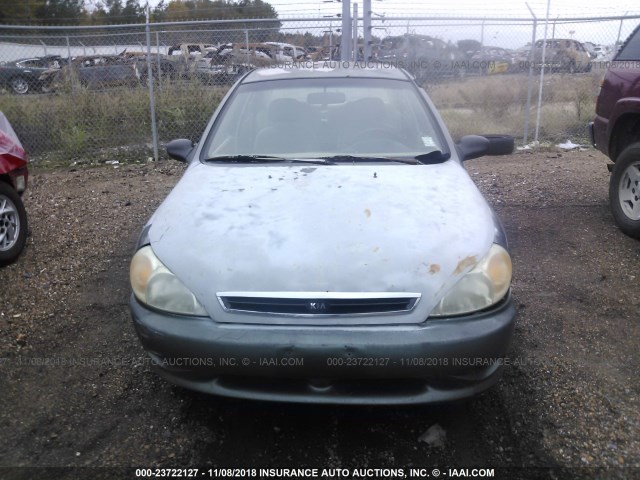 KNADC123716067292 - 2001 KIA RIO GREEN photo 6