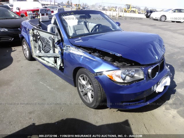 WBAUN13528VH79691 - 2008 BMW 128 I BLUE photo 1