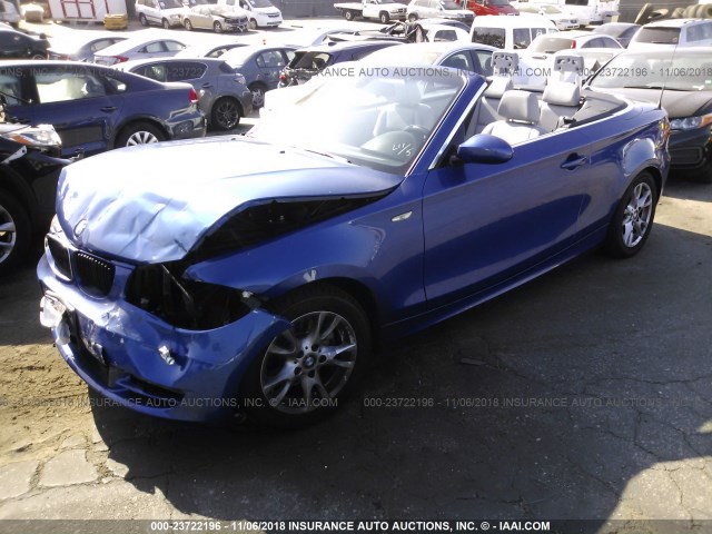 WBAUN13528VH79691 - 2008 BMW 128 I BLUE photo 2