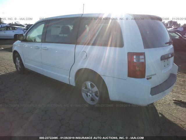 1D8HN44E69B504329 - 2009 DODGE GRAND CARAVAN SE WHITE photo 3