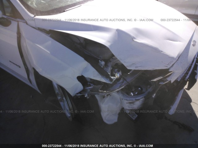 3FA6P0LU5JR235683 - 2018 FORD FUSION SE HYBRID WHITE photo 6