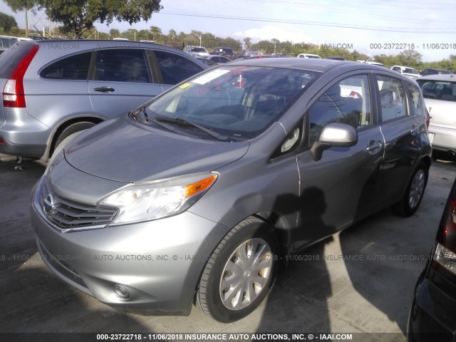 3N1CE2CP0EL419725 - 2014 NISSAN VERSA NOTE S/S PLUS/SV/SL GRAY photo 2