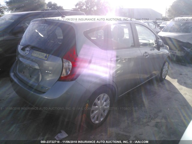 3N1CE2CP0EL419725 - 2014 NISSAN VERSA NOTE S/S PLUS/SV/SL GRAY photo 4