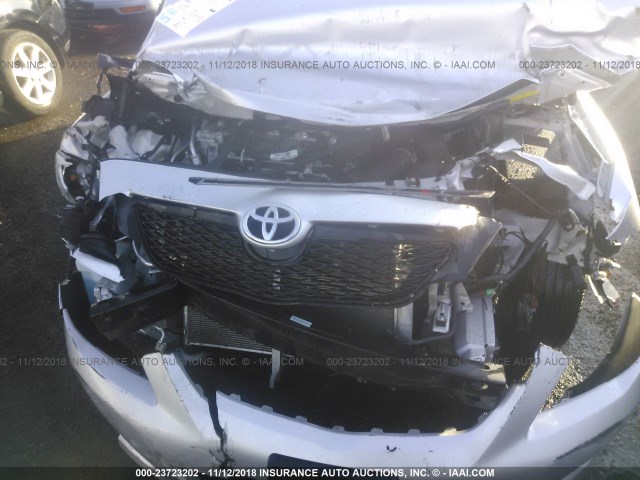 1NXBU4EEXAZ212077 - 2010 TOYOTA COROLLA S/LE/XLE SILVER photo 6