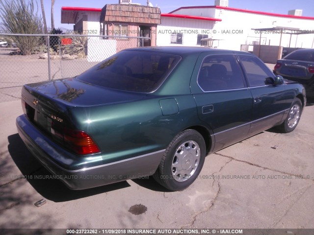 JT8BH22F4T0054421 - 1996 LEXUS LS 400 GREEN photo 4