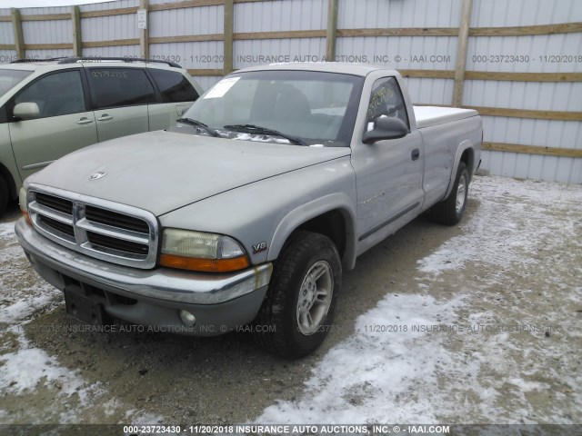 1B7FL26Y3XS248042 - 1999 DODGE DAKOTA SILVER photo 2