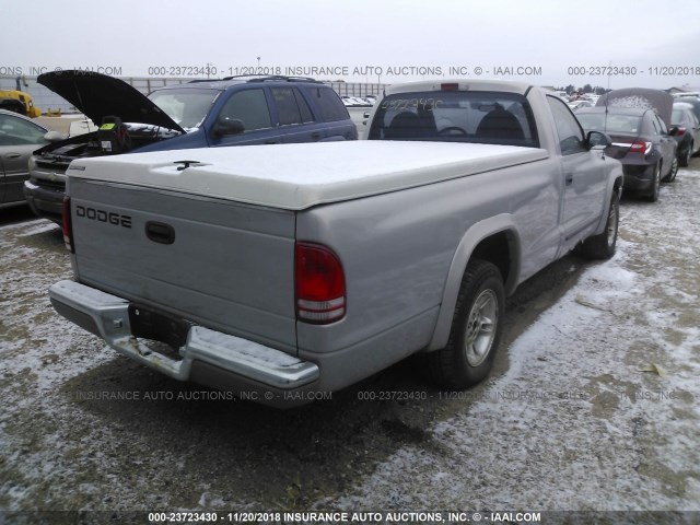 1B7FL26Y3XS248042 - 1999 DODGE DAKOTA SILVER photo 4