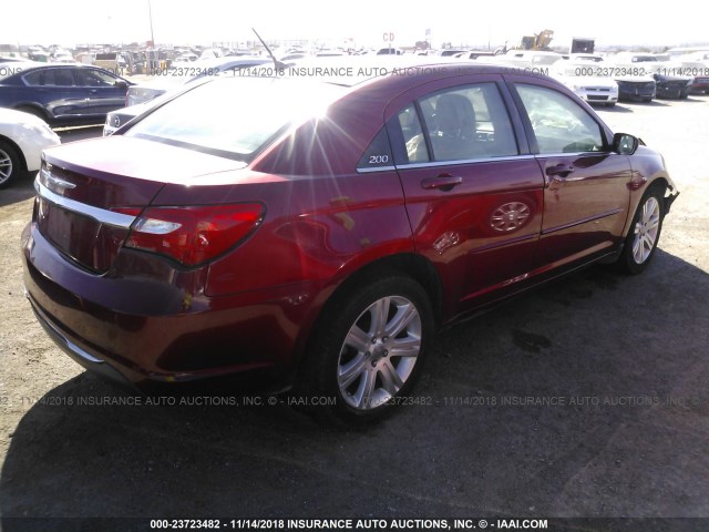 1C3CCBAB1CN207928 - 2012 CHRYSLER 200 LX RED photo 4