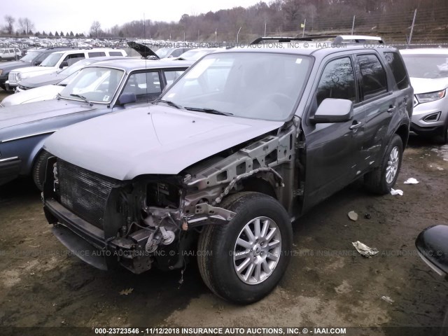 4M2CN9HG2AKJ12237 - 2010 MERCURY MARINER PREMIER GRAY photo 2