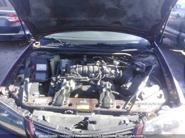 2G1WH55K619286348 - 2001 CHEVROLET IMPALA LS წითელი ფოტო 10