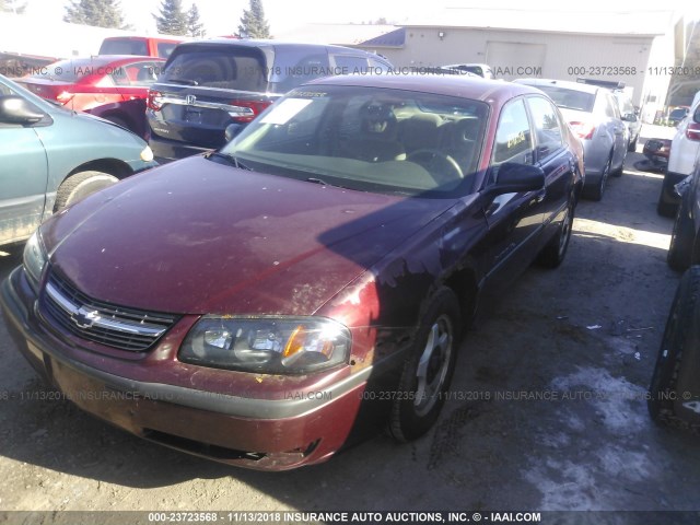 2G1WH55K619286348 - 2001 CHEVROLET IMPALA LS RED photo 2