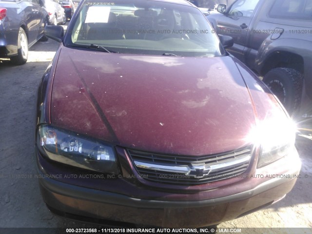 2G1WH55K619286348 - 2001 CHEVROLET IMPALA LS RED photo 6