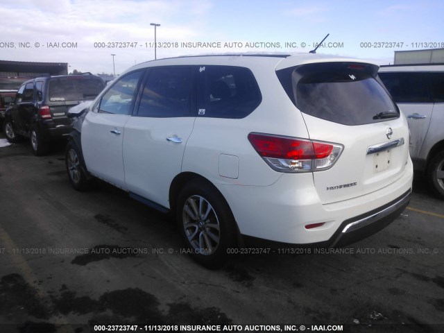 5N1AR2MM0EC688327 - 2014 NISSAN PATHFINDER S/SV/SL/PLATINUM WHITE photo 3