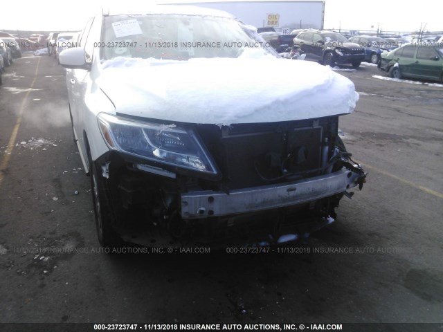5N1AR2MM0EC688327 - 2014 NISSAN PATHFINDER S/SV/SL/PLATINUM WHITE photo 6