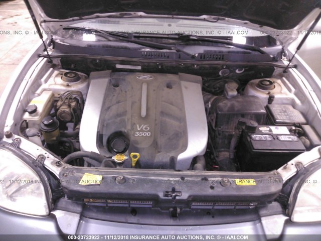 KM8SC73E35U965561 - 2005 HYUNDAI SANTA FE GLS/LX SILVER photo 10