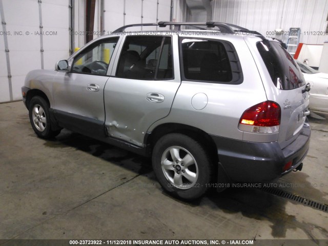 KM8SC73E35U965561 - 2005 HYUNDAI SANTA FE GLS/LX SILVER photo 3