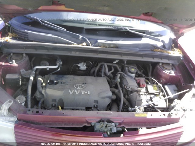 JTLKT334764107133 - 2006 TOYOTA SCION XB წითელი ფოტო 10