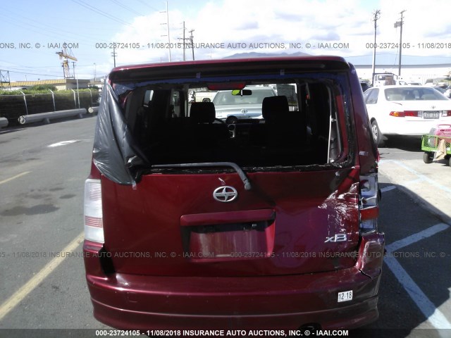 JTLKT334764107133 - 2006 TOYOTA SCION XB წითელი ფოტო 6