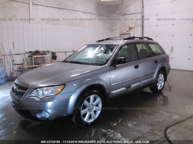 4S4BP61C297318220 - 2009 SUBARU OUTBACK 2.5I SILVER photo 2