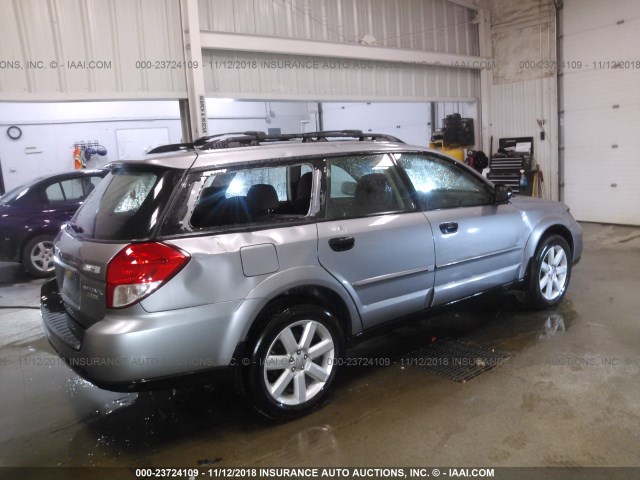 4S4BP61C297318220 - 2009 SUBARU OUTBACK 2.5I SILVER photo 4