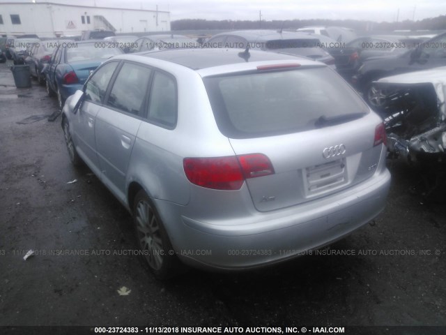 WAUNF78P08A093801 - 2008 AUDI A3 2.0 PREMIUM SILVER photo 3