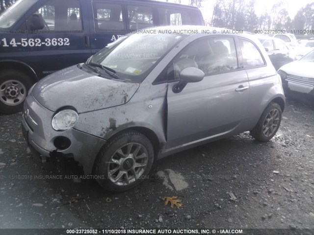 3C3CFFKR6GT136242 - 2016 FIAT 500 EASY GRAY photo 2