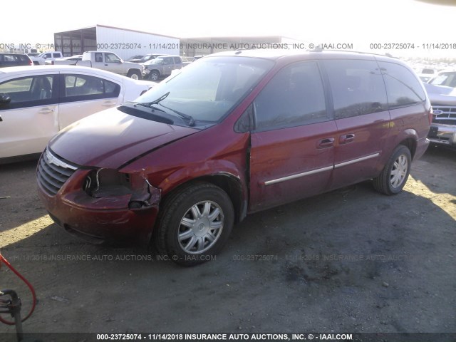 2A4GP54L56R667134 - 2006 CHRYSLER TOWN & COUNTRY TOURING RED photo 2