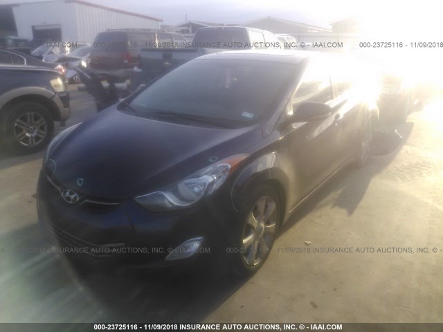 5NPDH4AE4DH285984 - 2013 HYUNDAI ELANTRA GLS/LIMITED BLUE photo 2