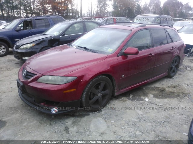 1YVHP82D345N87004 - 2004 MAZDA 6 S RED photo 2