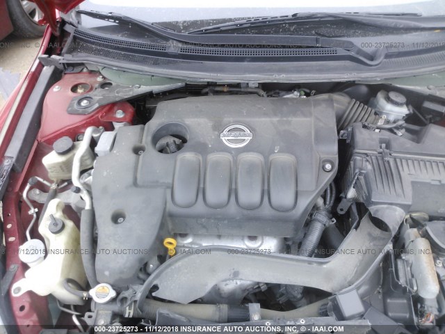 1N4AL24E08C101603 - 2008 NISSAN ALTIMA 2.5S RED photo 10