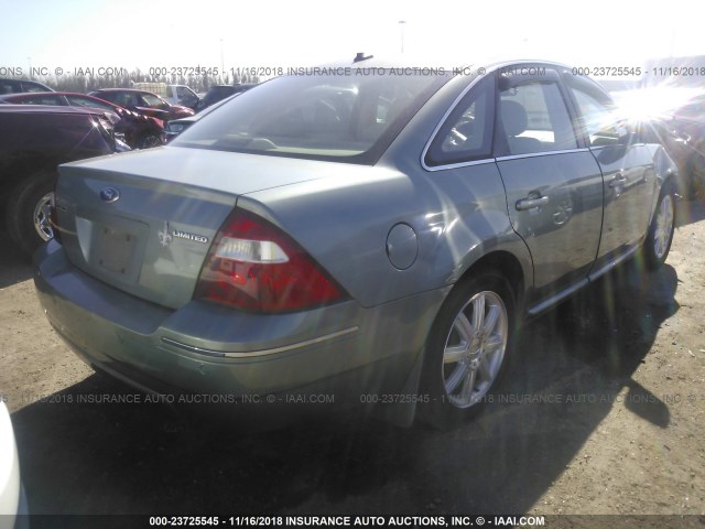 1FAHP25107G130945 - 2007 FORD FIVE HUNDRED LIMITED GREEN photo 4